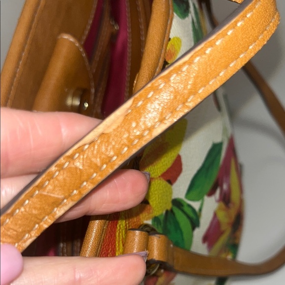 Nine West Floral Tote Bag with Tan Handles/ preowned - Picture 8 of 9